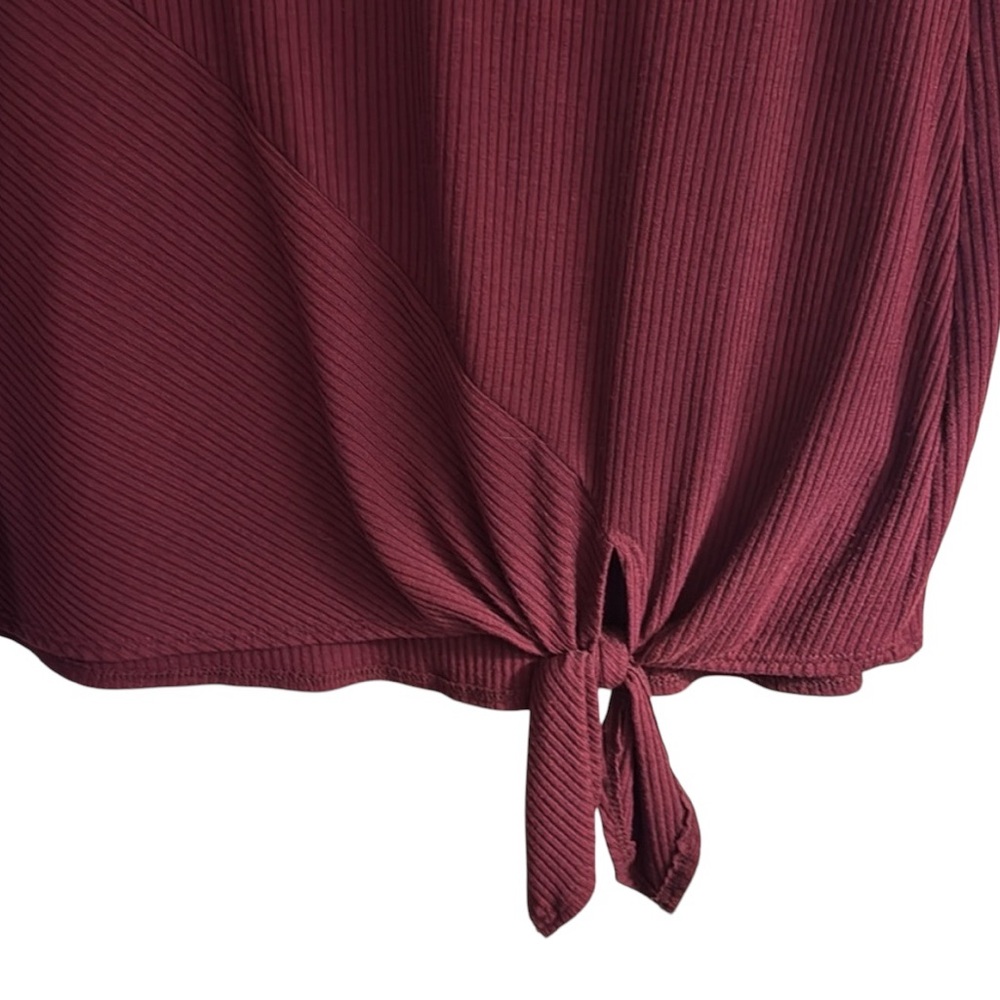 Apt 9 Burgundy Ribbed Blouse - Picture 4 of 5